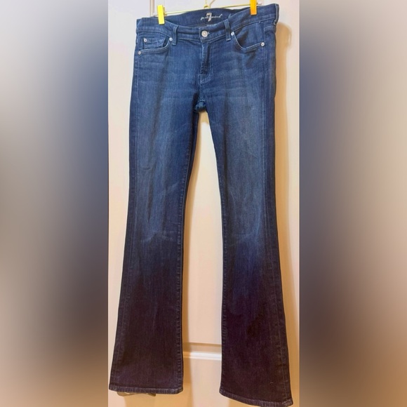 7 For All Mankind Dark Wash Bootcut Long Jeans Size 30 - Picture 1 of 7
